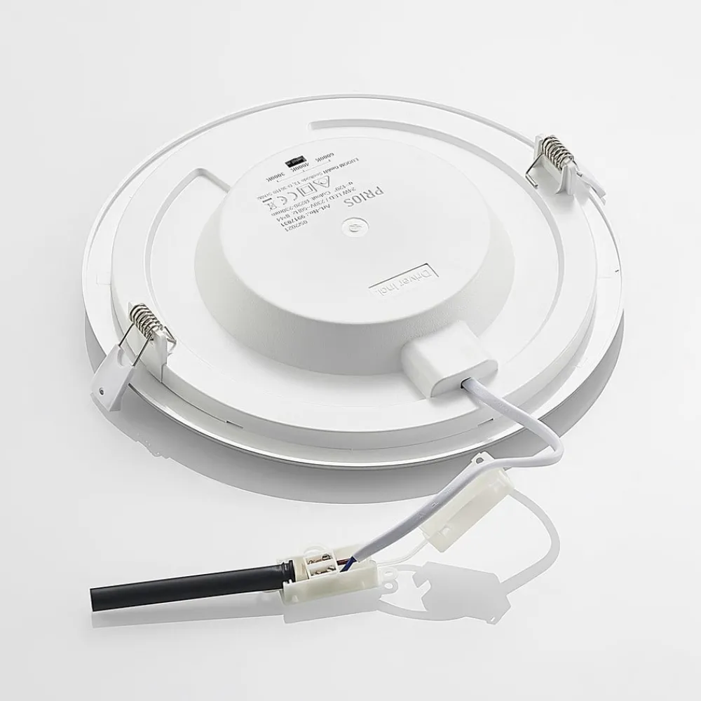 PRIOS Loftlamper|Indbygningsspots > LED-indbygningslampe Cadance, sølv, 24 cm, sæt med 3, CCT