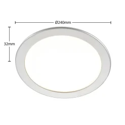 PRIOS Loftlamper|Indbygningsspots > LED-indbygningslampe Cadance, sølv, 24 cm, sæt med 10, CCT