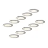Loftlamper|Spotlights ^ PRIOS LED-indbygningslampe Cadance, sølv, 12 cm, sæt med 10, CCT