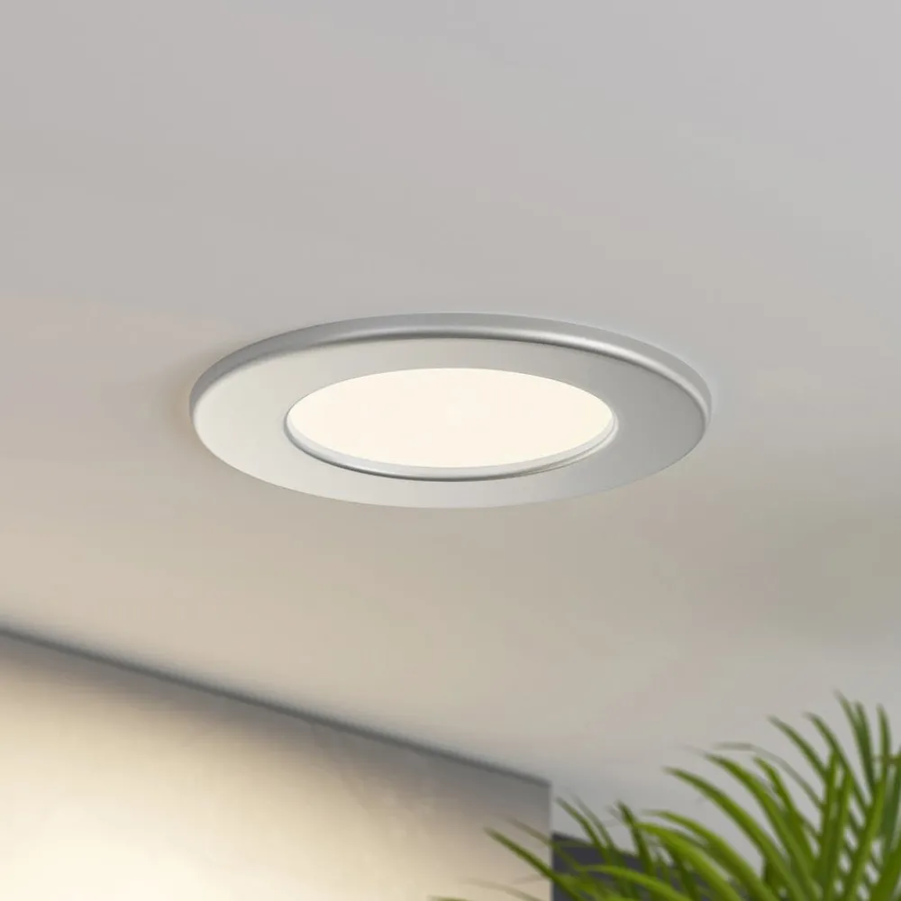 Loftlamper|Spotlights ^ PRIOS LED-indbygningslampe Cadance, sølv, 12 cm, sæt med 10, CCT
