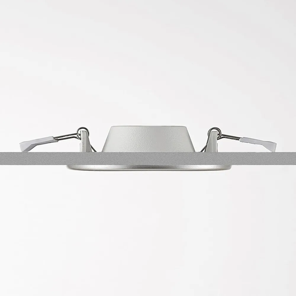 Loftlamper|Spotlights ^ PRIOS LED-indbygningslampe Cadance, sølv, 12 cm, sæt med 10, CCT