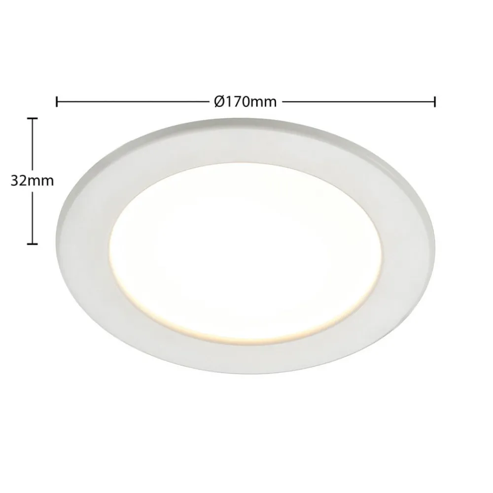 Gang|Loftlamper ^ PRIOS LED-indbygningslampe Cadance, hvid, 17 cm, CCT, IP44