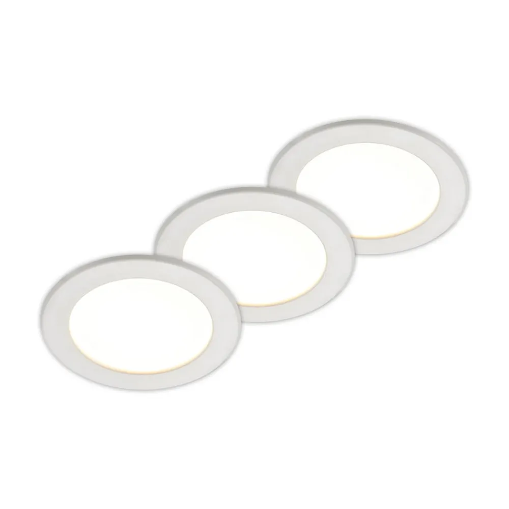 Gang|Loftlamper ^ PRIOS LED-indbygningslampe Cadance, hvid, 17 cm, sæt med 3, CCT