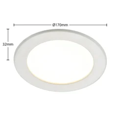 Gang|Loftlamper ^ PRIOS LED-indbygningslampe Cadance, hvid, 17 cm, sæt med 3, CCT