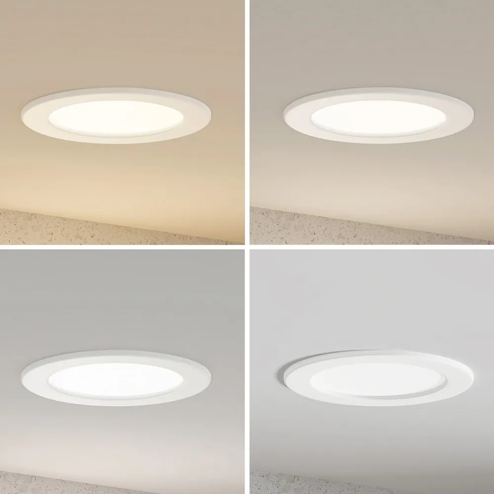 Gang|Loftlamper ^ PRIOS LED-indbygningslampe Cadance, hvid, 17 cm, sæt med 3, CCT