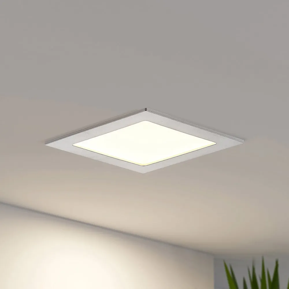 Loftlamper|Loftlamper ^ PRIOS LED-indbygningslampe Helina, sølv, 16,5 cm, dæmpbar
