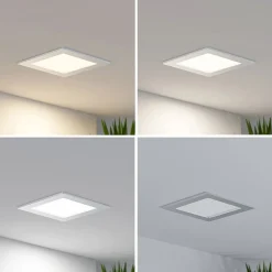 Loftlamper|Loftlamper ^ PRIOS LED-indbygningslampe Helina, sølv, 16,5 cm, dæmpbar