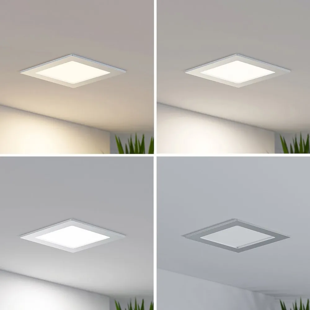 Loftlamper|Loftlamper ^ PRIOS LED-indbygningslampe Helina, sølv, 16,5 cm, dæmpbar