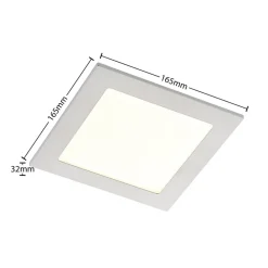 Loftlamper|Loftlamper ^ PRIOS LED-indbygningslampe Helina, sølv, 16,5 cm, dæmpbar