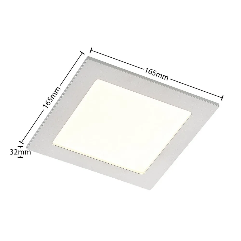 Loftlamper|Loftlamper ^ PRIOS LED-indbygningslampe Helina, sølv, 16,5 cm, dæmpbar