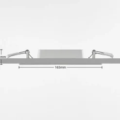 Loftlamper|Loftlamper ^ PRIOS LED-indbygningslampe Helina, sølv, 16,5 cm, dæmpbar