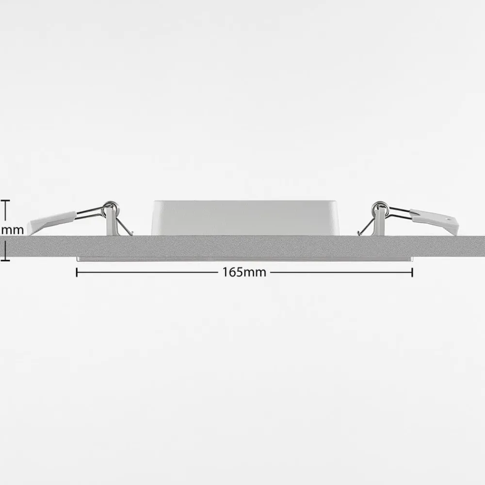 Loftlamper|Loftlamper ^ PRIOS LED-indbygningslampe Helina, sølv, 16,5 cm, dæmpbar