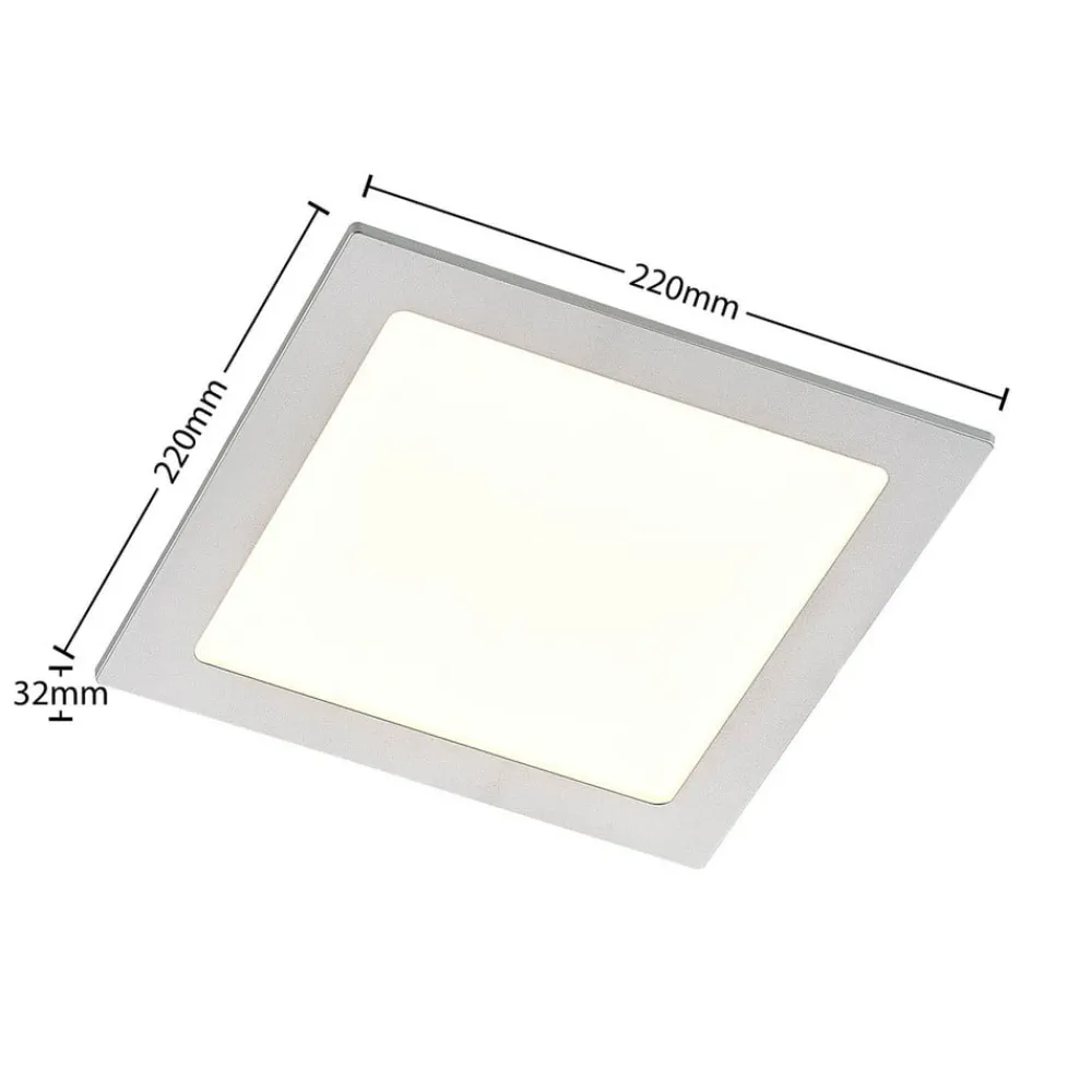 PRIOS Indbygningsspots > LED-indbygningslampe Helina, sølv, 22 cm, 24 W, dæmpbar
