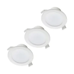 PRIOS Loftlamper|Indbygningsspots > LED-indbygningslampe Rida, sæt med 3, hvid, 10 cm, CCT, IP44