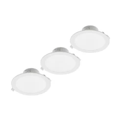 PRIOS Loftlamper > LED-indbygningslampe Rida, 3 enheder, hvid, 23 cm, 25W, CCT, IP44