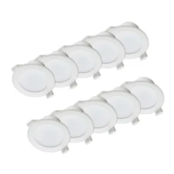 PRIOS Loftlamper > LED-indbygningslampe Rida, 10stk, hvid, 23cm, 30W, CCT, IP44