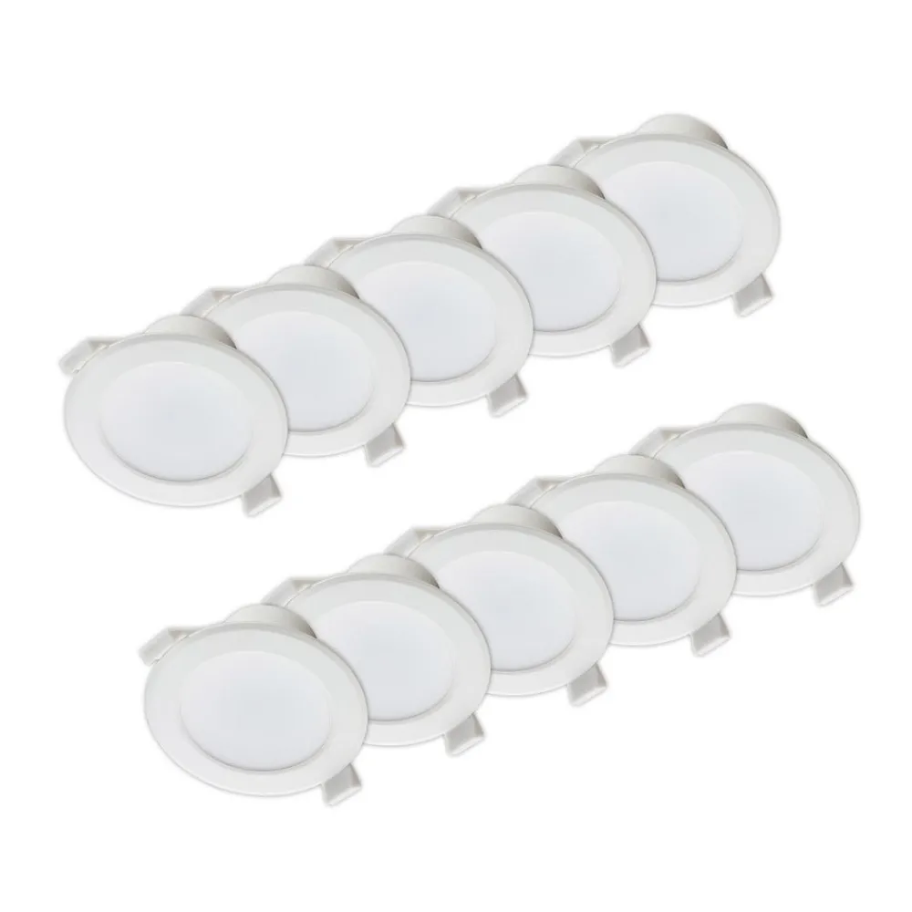 PRIOS Loftlamper > LED-indbygningslampe Rida, 10stk, hvid, 23cm, 30W, CCT, IP44