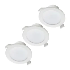 PRIOS Loftlamper > LED-indbygningslampe Rida, sæt med 3, hvid, 19 cm, CCT, IP44