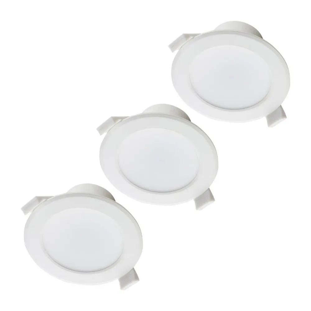 PRIOS Loftlamper > LED-indbygningslampe Rida, sæt med 3, hvid, 19 cm, CCT, IP44