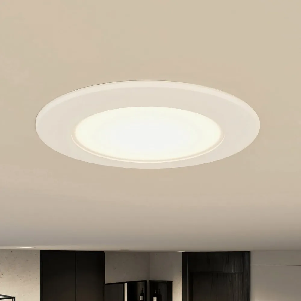 PRIOS Loftlamper|Loftlamper > LED-indbygningslampe Rida, sæt med 10, hvid, 12 cm, CCT, IP44