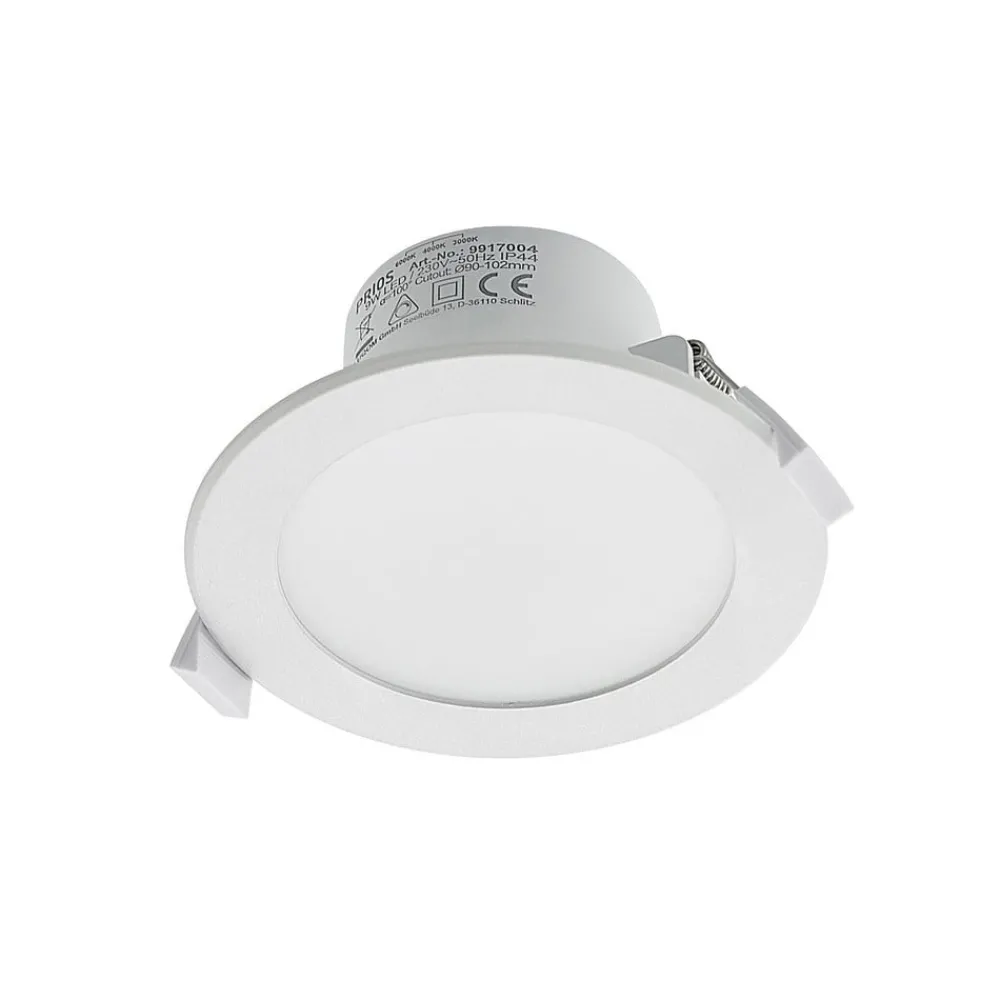 PRIOS Loftlamper|Loftlamper > LED-indbygningslampe Rida, sæt med 10, hvid, 12 cm, CCT, IP44