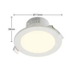 PRIOS Loftlamper|Loftlamper > LED-indbygningslampe Rida, sæt med 10, hvid, 12 cm, CCT, IP44