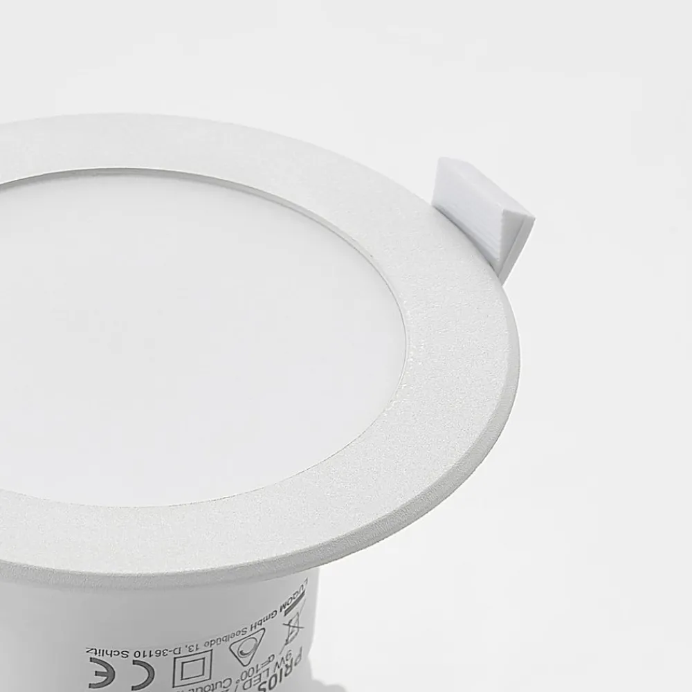 PRIOS Loftlamper|Loftlamper > LED-indbygningslampe Rida, sæt med 10, hvid, 12 cm, CCT, IP44