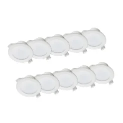 PRIOS Loftlamper|Loftlamper > LED-indbygningslampe Rida, sæt med 10, hvid, 10 cm, CCT, IP44
