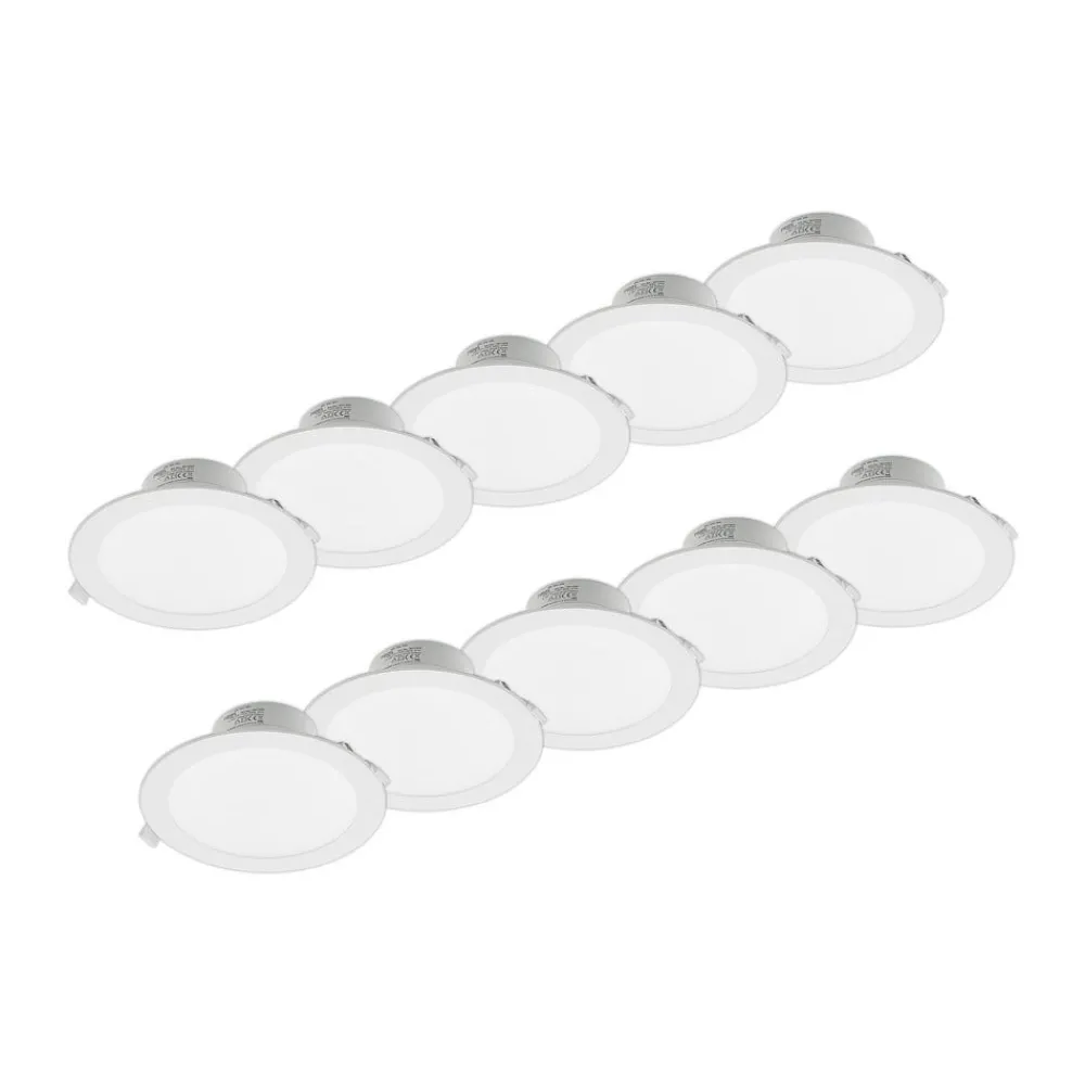 PRIOS Loftlamper|Loftlamper > LED-indbygningslampe Rida, 10stk, hvid, 23cm, 25W, CCT, IP44