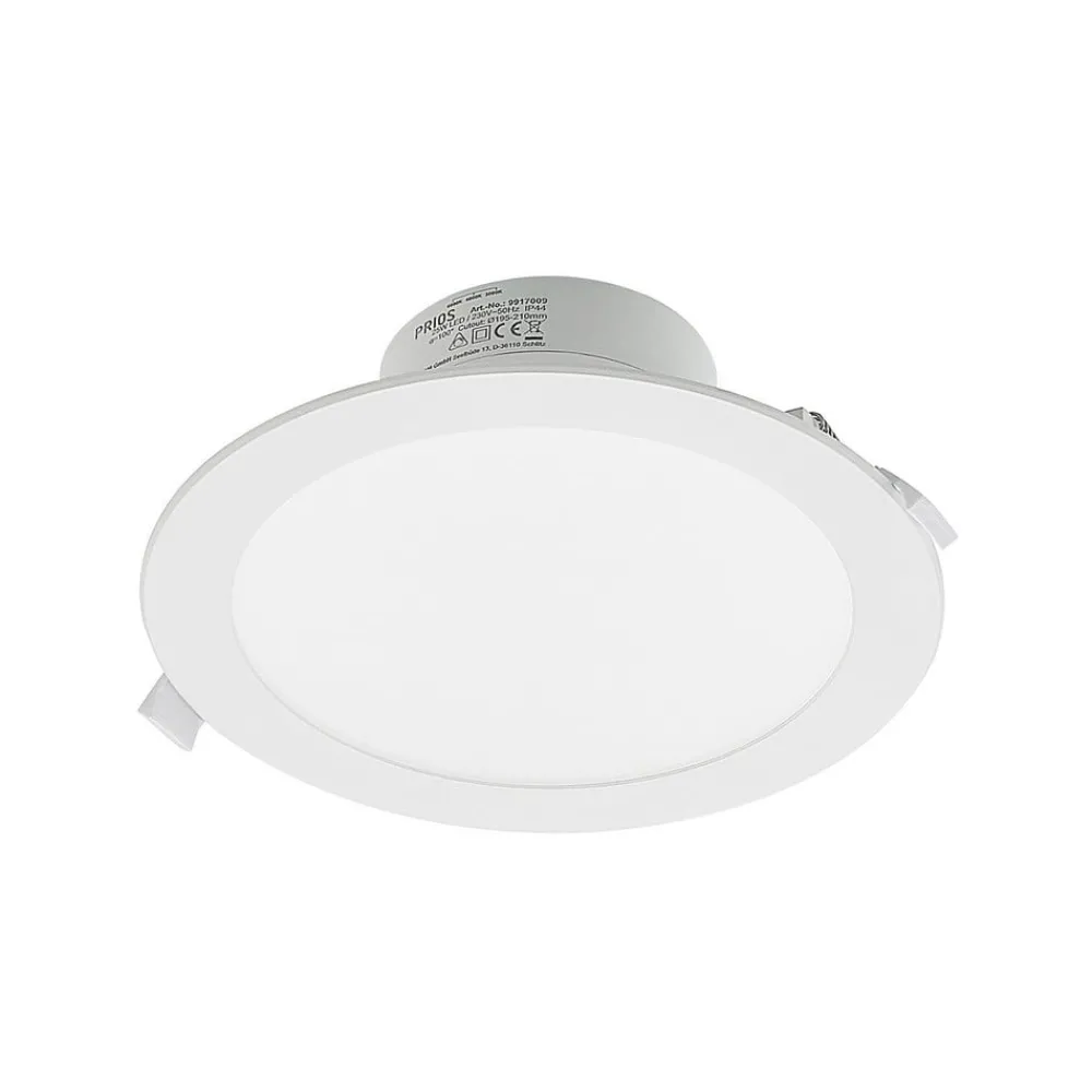 PRIOS Loftlamper|Loftlamper > LED-indbygningslampe Rida, 10stk, hvid, 23cm, 25W, CCT, IP44