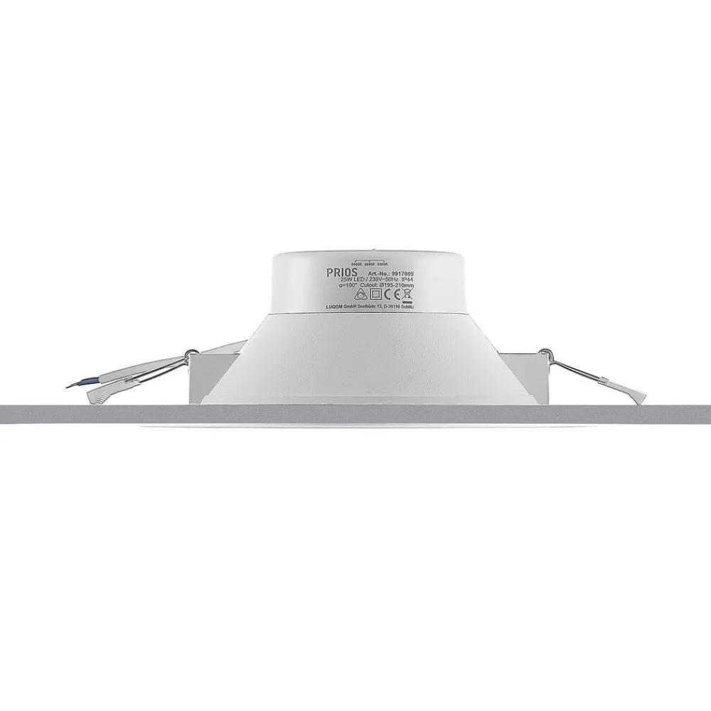 PRIOS Loftlamper|Loftlamper > LED-indbygningslampe Rida, 10stk, hvid, 23cm, 25W, CCT, IP44