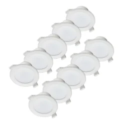PRIOS Loftlamper|Loftlamper > LED-indbygningslampe Rida, sæt med 10, hvid, 15 cm, CCT, IP44