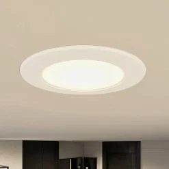 Loftlamper|Indbygningsspots ^ PRIOS LED-indbygningslampe Rida, sæt med 3, hvid, 12 cm, CCT, IP44
