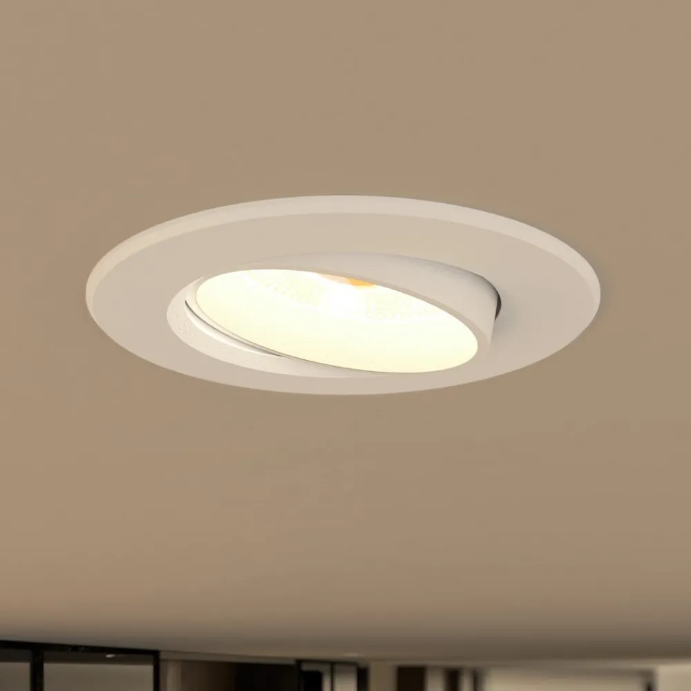 PRIOS Loftlamper|Indbygningsspots > LED-indbygningslampe Shima, hvid, 7 W, 3000K, dæmpbar