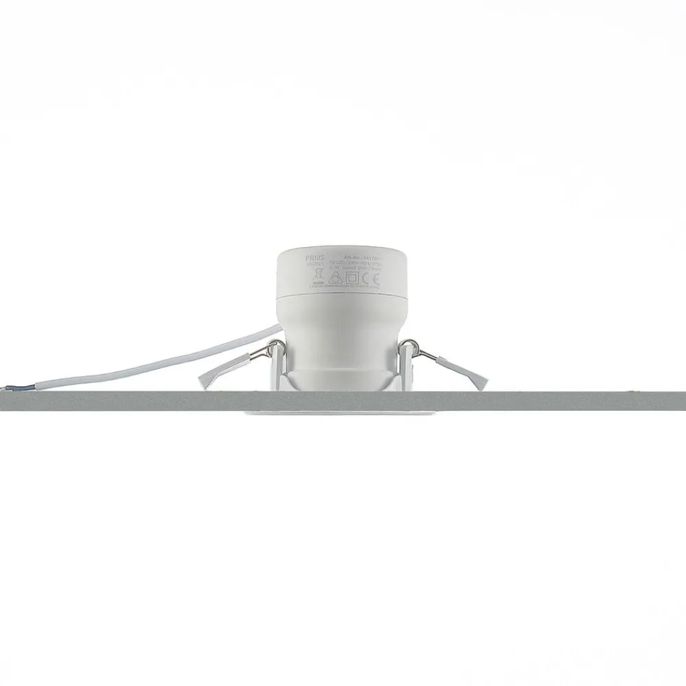 PRIOS Loftlamper|Indbygningsspots > LED-indbygningslampe Shima, hvid, 7 W, 3000K, dæmpbar