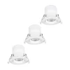 Indbygningsspots|Spotlights ^ PRIOS LED indbygningslampe Shima, hvid, 7W, 3000K, 3 enheder, dæmpbar