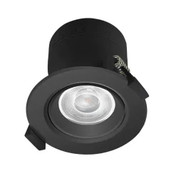 PRIOS Indbygningsspots|Spotlights > LED indbygningslampe Shima, sort, 7 W, 3000K, dæmpbar