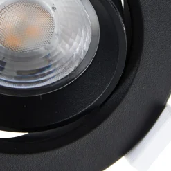 PRIOS Indbygningsspots|Spotlights > LED indbygningslampe Shima, sort, 7 W, 3000K, dæmpbar