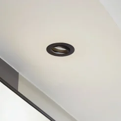 Indbygningsspots ^ PRIOS LED indbygningslampe Shima, sort, 9 W, 3000K, dæmpbar