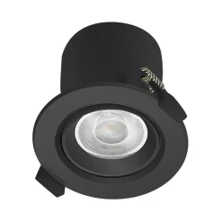 Indbygningsspots ^ PRIOS LED indbygningslampe Shima, sort, 9 W, 3000K, dæmpbar