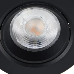 Indbygningsspots ^ PRIOS LED indbygningslampe Shima, sort, 9 W, 3000K, dæmpbar