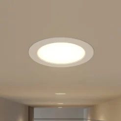 Loftlamper ^ PRIOS LED-indbygningsspot Rida, hvid. Ø 19 cm, CCT, IP44