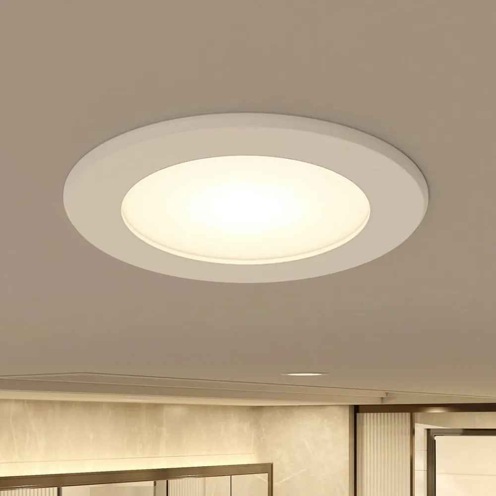 PRIOS Loftlamper|Loftlamper > LED-indbygningsspot Rida, hvid. Ø 10 cm, CCT, IP44