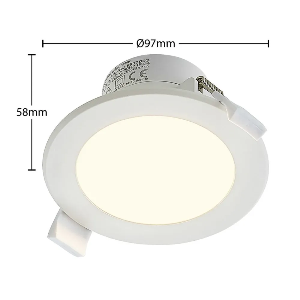 PRIOS Loftlamper|Loftlamper > LED-indbygningsspot Rida, hvid. Ø 10 cm, CCT, IP44
