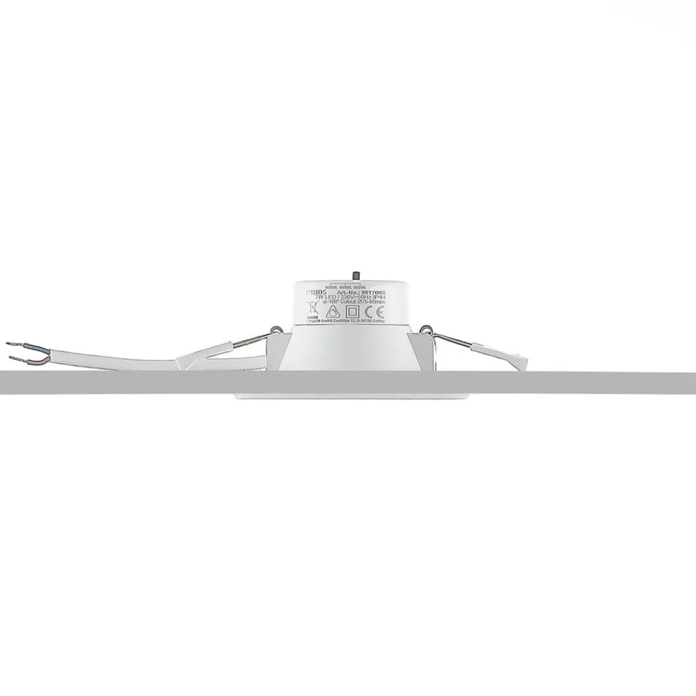 PRIOS Loftlamper|Loftlamper > LED-indbygningsspot Rida, hvid. Ø 10 cm, CCT, IP44