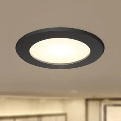 PRIOS Loftlamper|Loftlamper > LED-indbygningsspot Rida, sort, Ø 10 cm, CCT, IP44