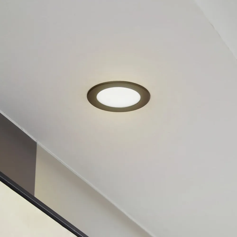 PRIOS Loftlamper|Loftlamper > LED-indbygningsspot Rida, sort, Ø 10 cm, CCT, IP44