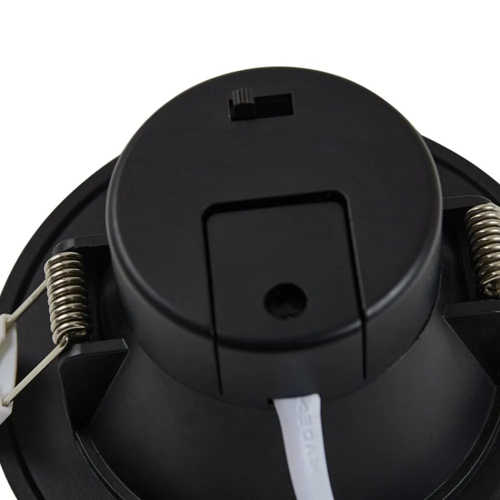 PRIOS Loftlamper|Loftlamper > LED-indbygningsspot Rida, sort, Ø 10 cm, CCT, IP44