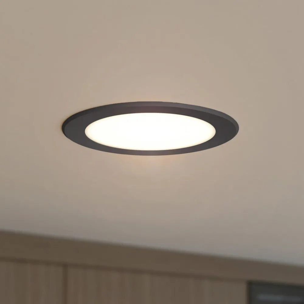 PRIOS Loftlamper|Loftlamper > LED indbygningsspot Rida, sort, 14,5 cm, 12 W, CCT