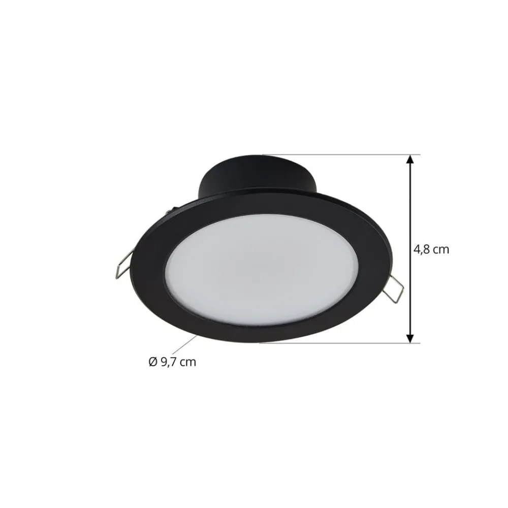 PRIOS Loftlamper|Loftlamper > LED indbygningsspot Rida, sort, 14,5 cm, 12 W, CCT